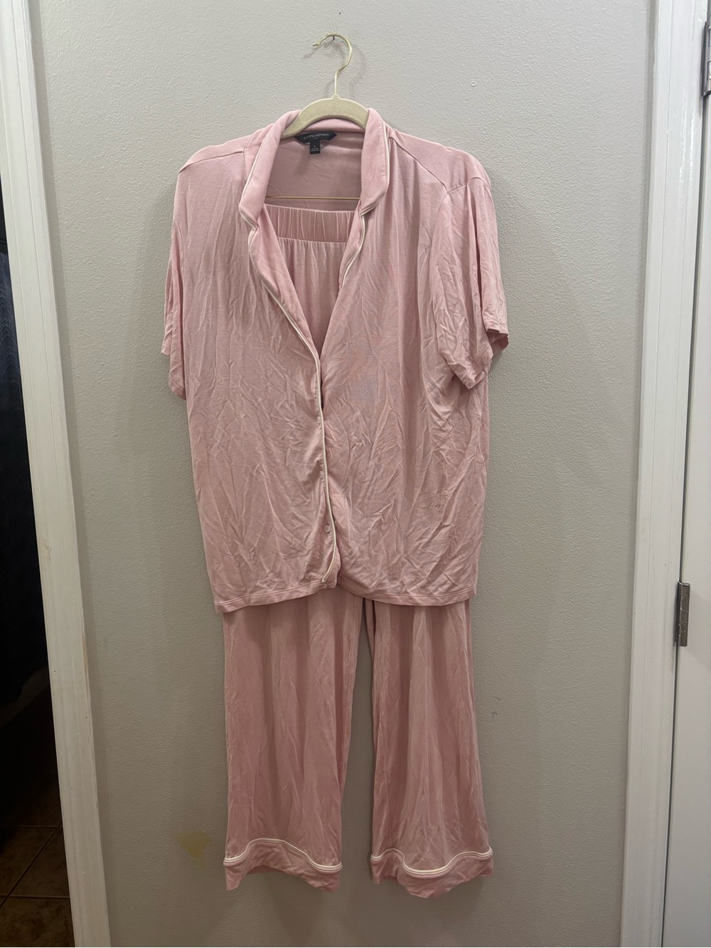 Banana Republic Pale Pink Short-Sleeve Pajama Set